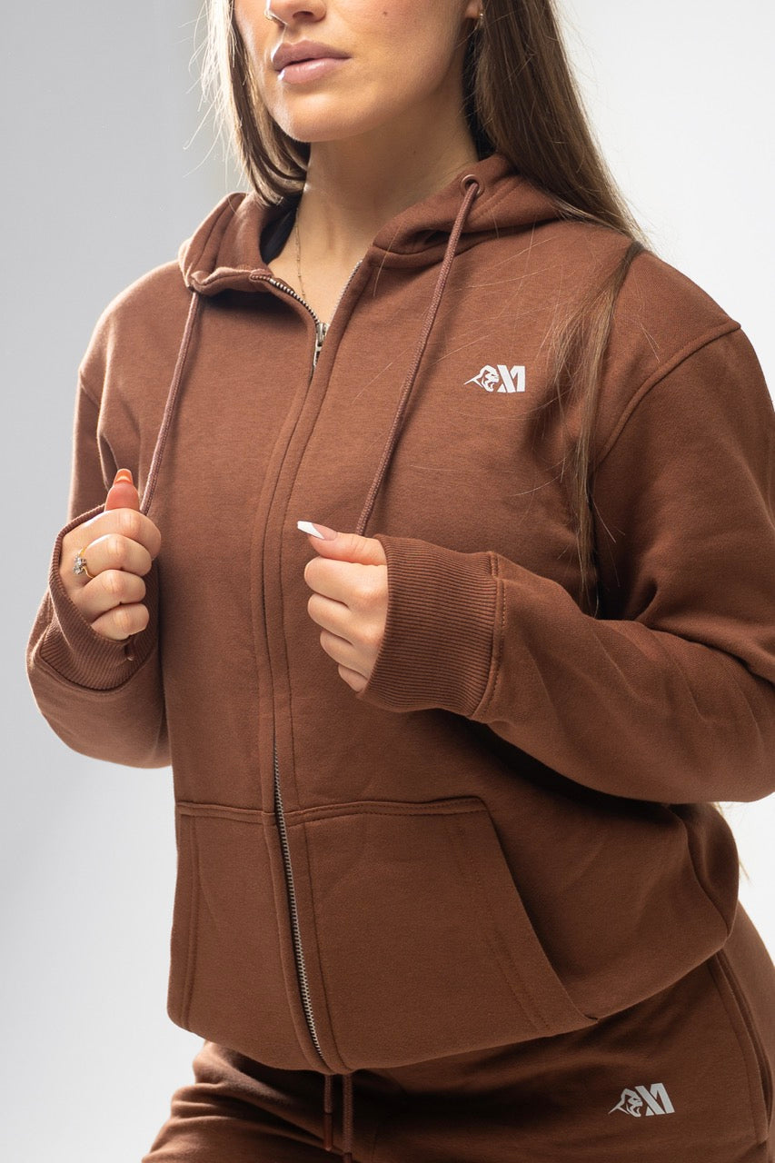 XAPE Core Logo Zip Hoodie - Cocoa