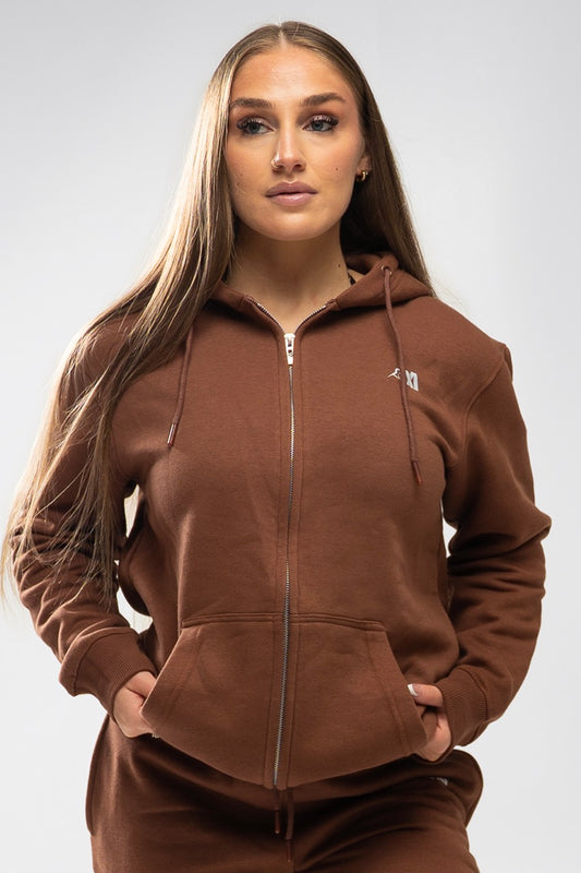 XAPE Core Logo Zip Hoodie - Cocoa