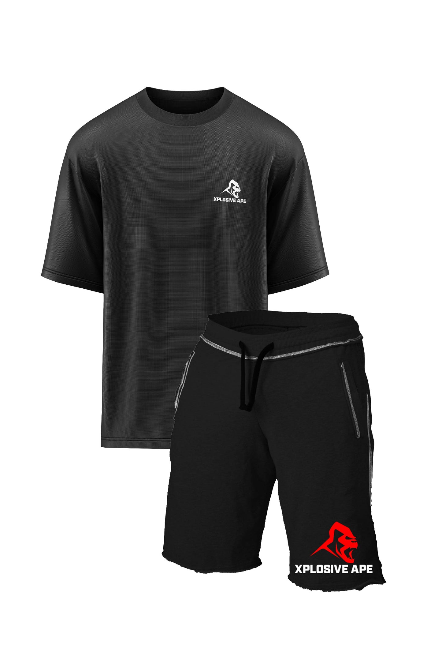 XAPE Classic Oversized Tee & Ultimate Rag Shorts Combo - Black