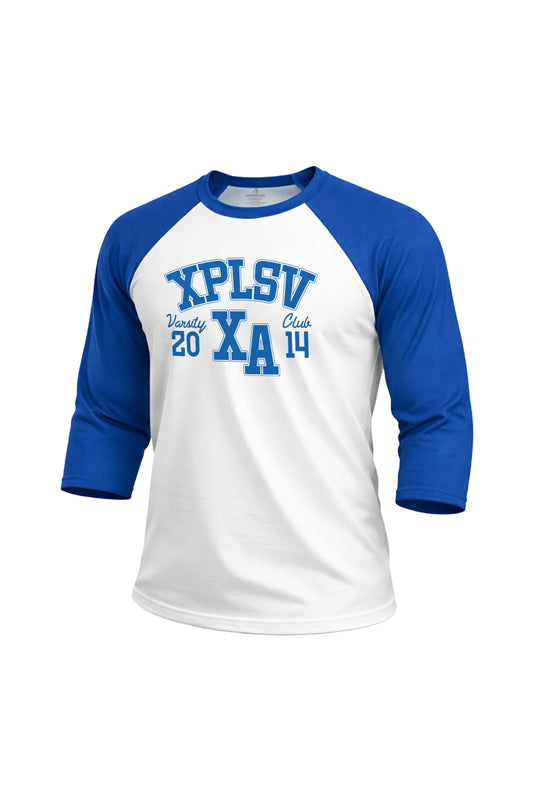 XAPE Speed Camp Raglan 3/4 Sleeve Tee - White/Royal Blue