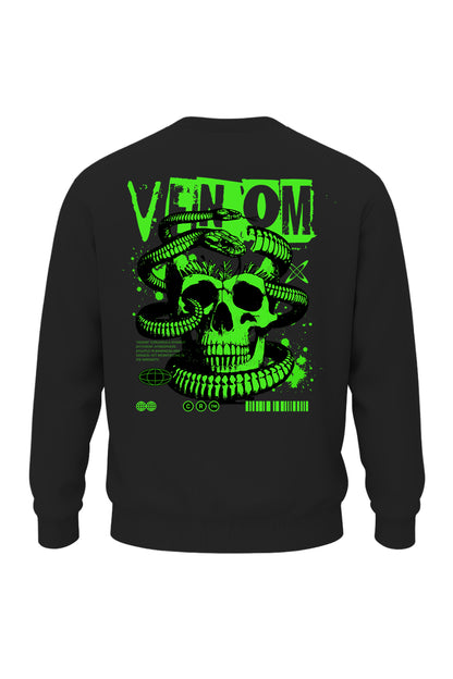 US Gothic Venomous Skull Sweatshirt - Black
