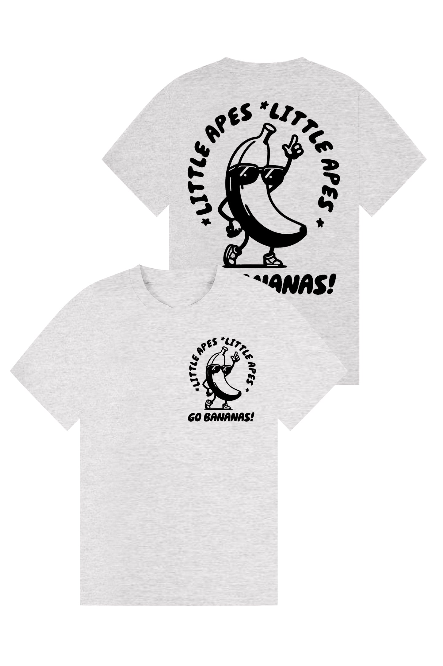 Little Apes Go Bananas Tee - Sports Grey/Black