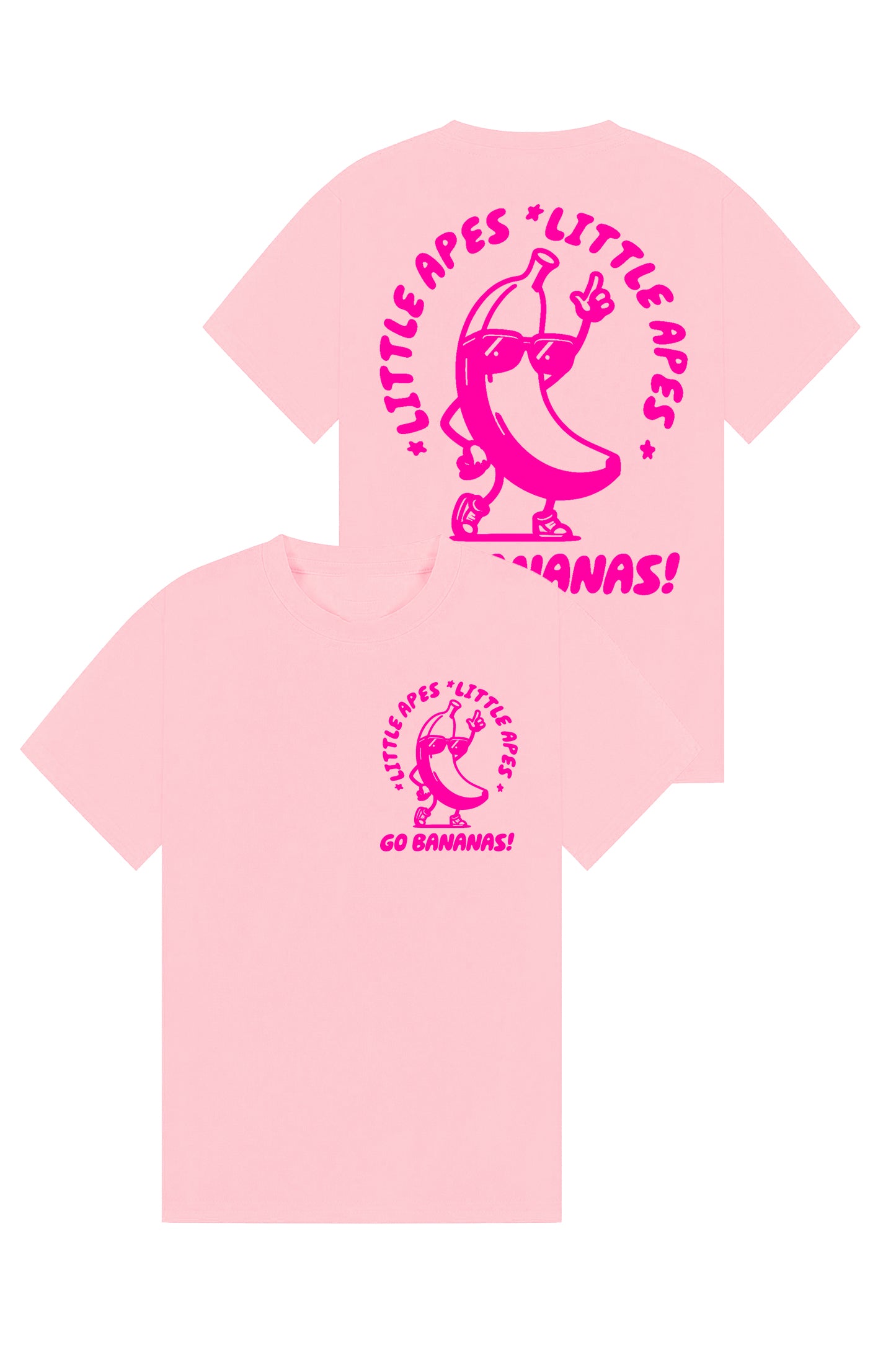 Little Apes Go Bananas Tee - Light Pink