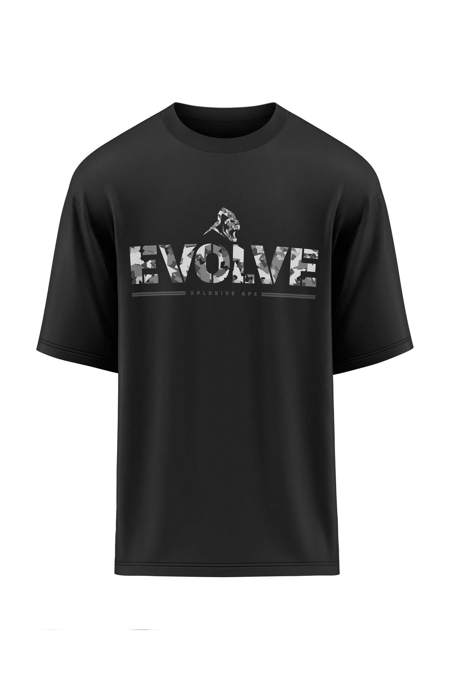 XAPE Evolve Camo Oversized Tee - Black