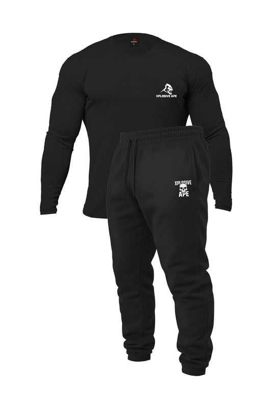 XAPE Prime Long Sleeve Tee & Skull Force Joggers Combo - Black