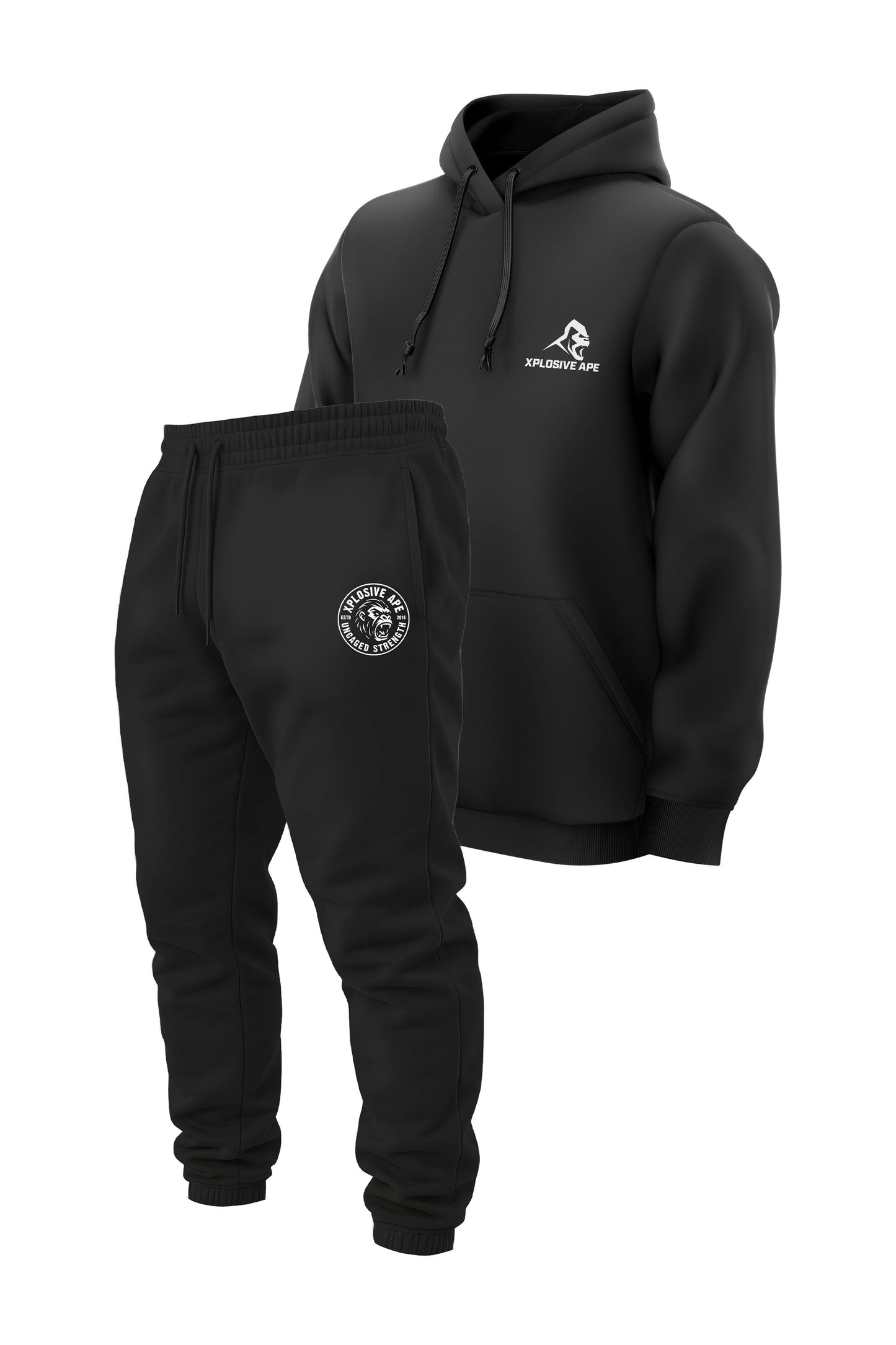 XAPE Prime String Hoodie & Uncaged Strength Joggers Combo - Black