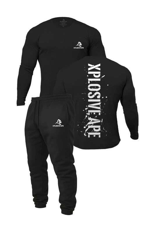 XAPE Smackdown V2 Long Sleeve Tee & Prime Joggers Combo - Black