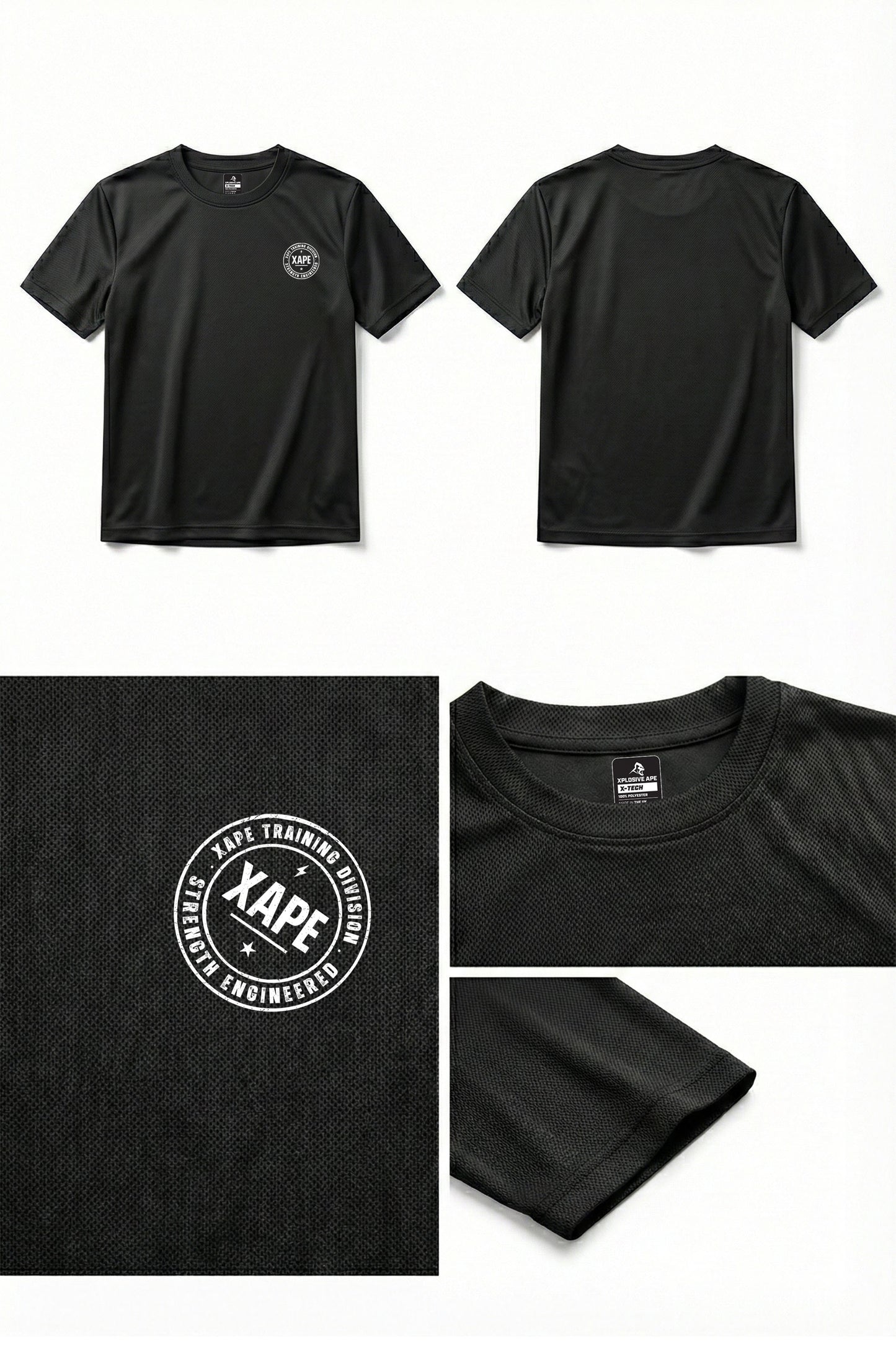 XAPE Classic Badge Logo X Tech Tee - Black