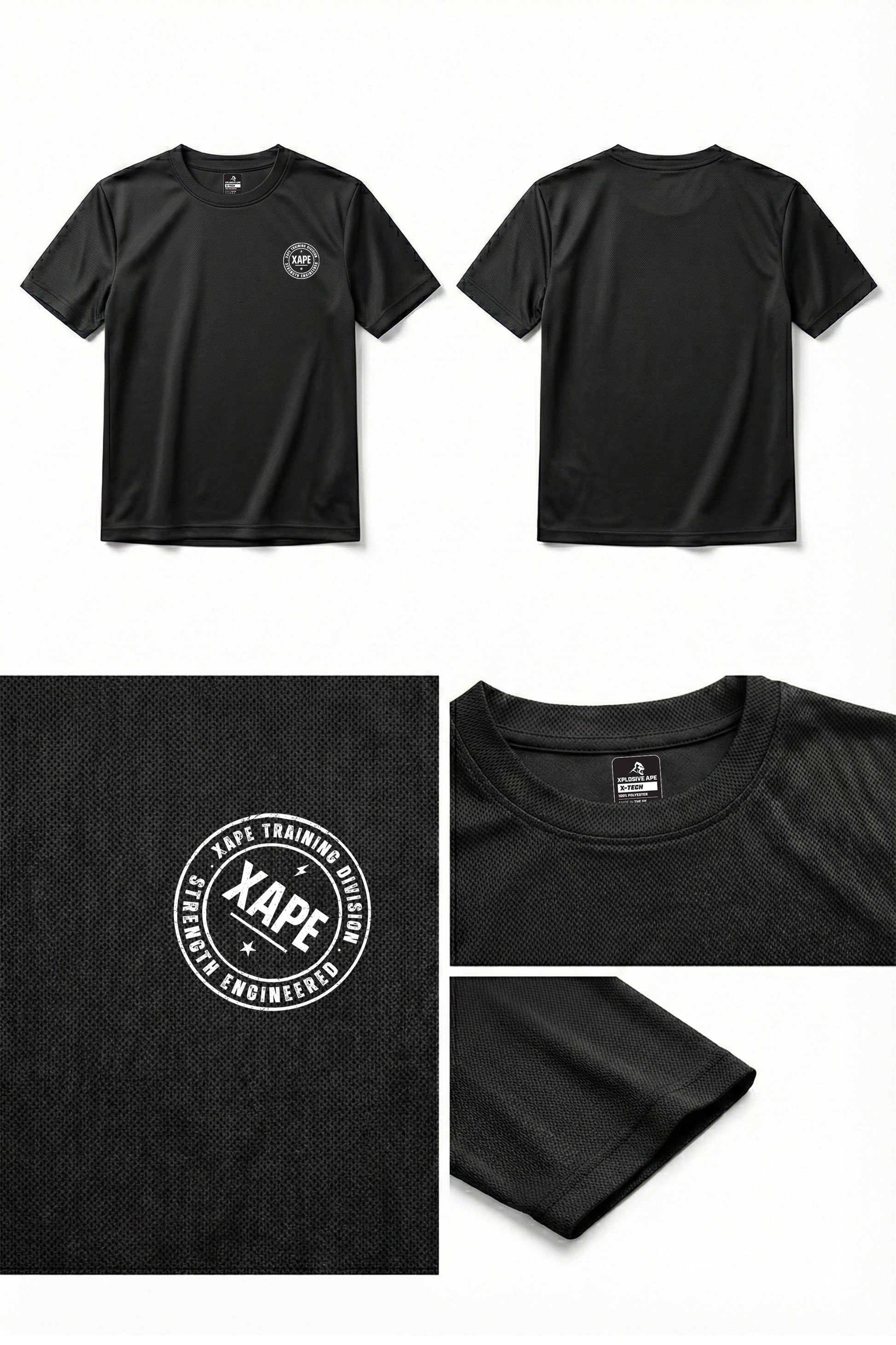XAPE Classic Badge Logo X Tech Tee - Black