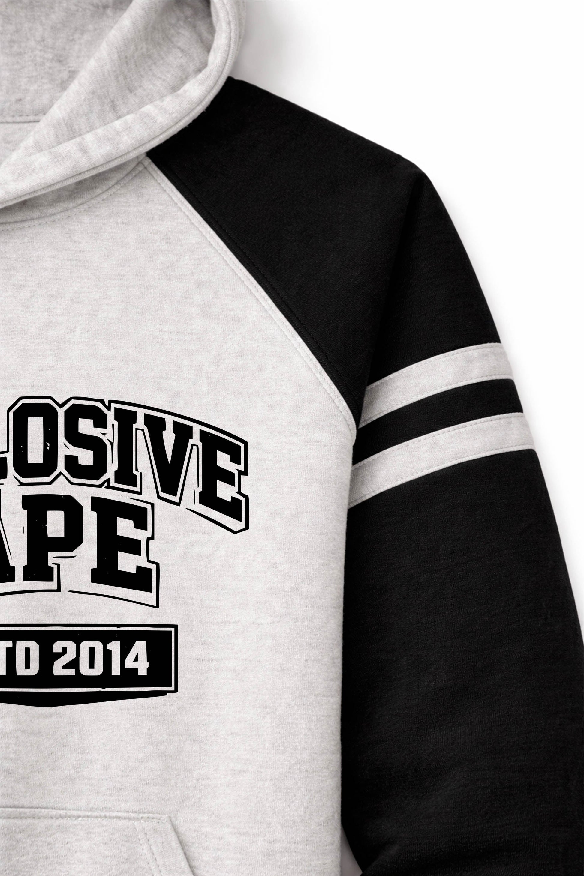 XAPE Classic Block Raglan Hoodie - Oatmeal Heather/Black