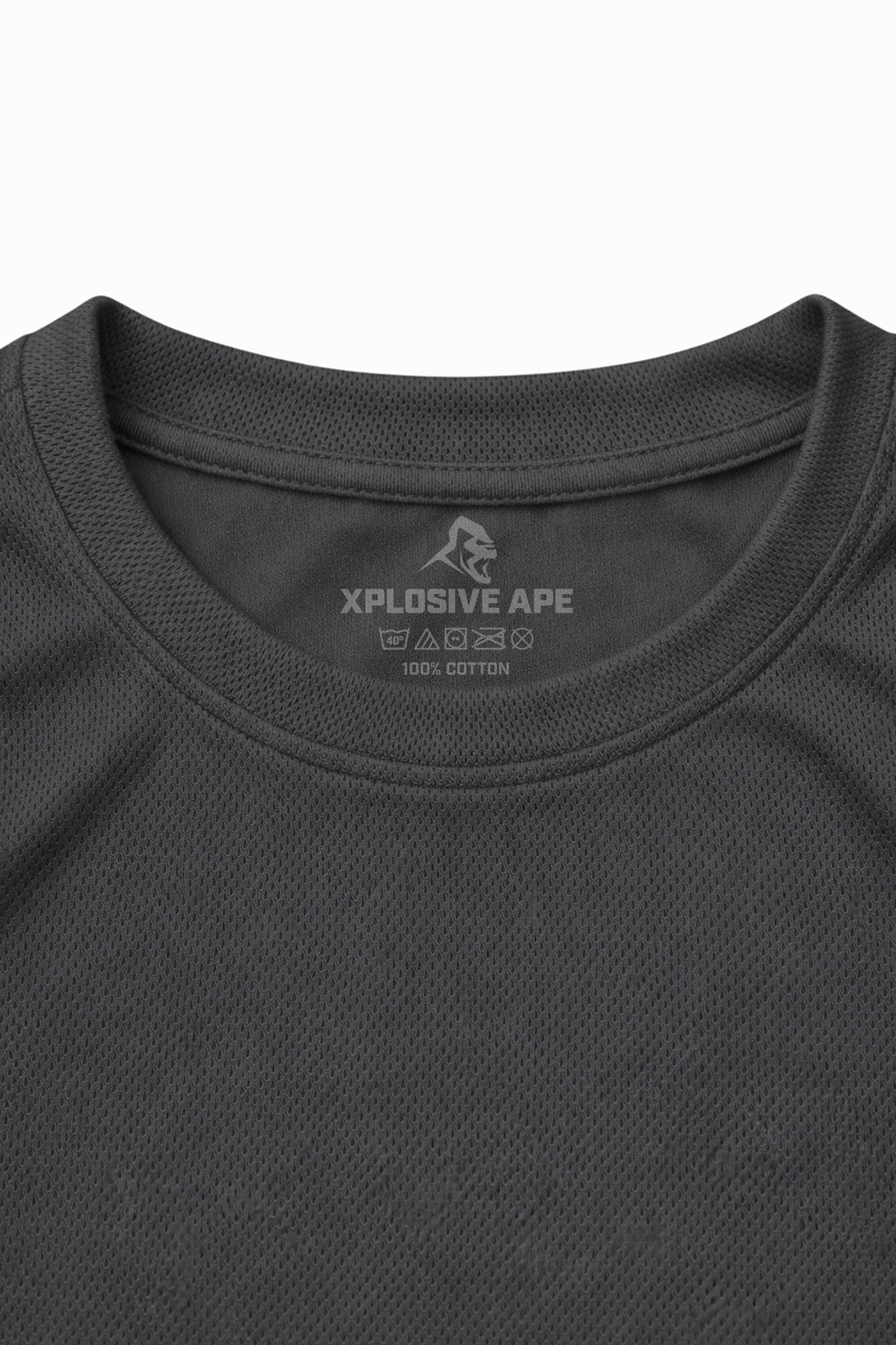 XAPE Classic Stencil Logo X Tech Tee - Charcoal