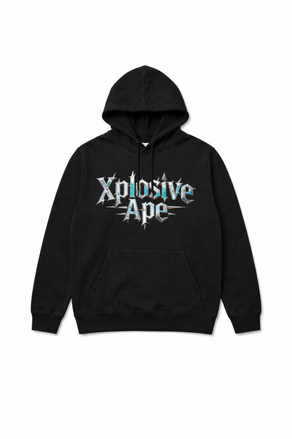 XAPE Cold Steel Script String Hoodie - Black