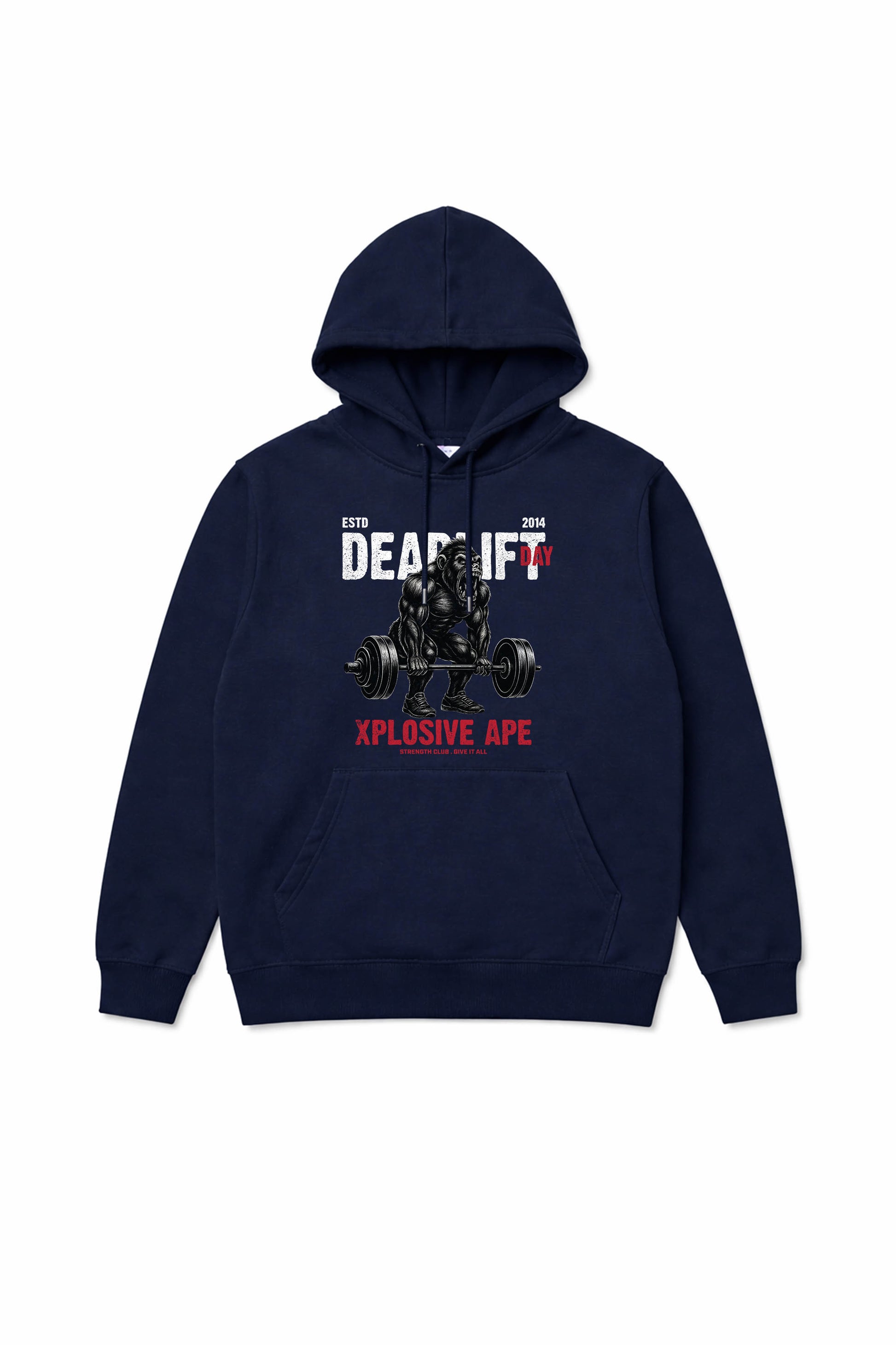 XAPE Deadlift Day V4 String Hoodie - Navy