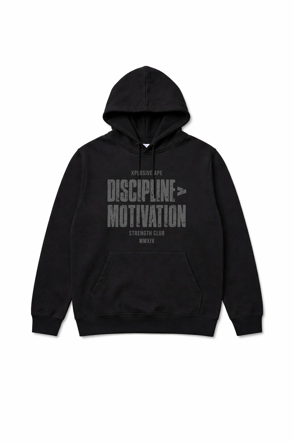 XAPE Discipline Motivation String Hoodie - Black