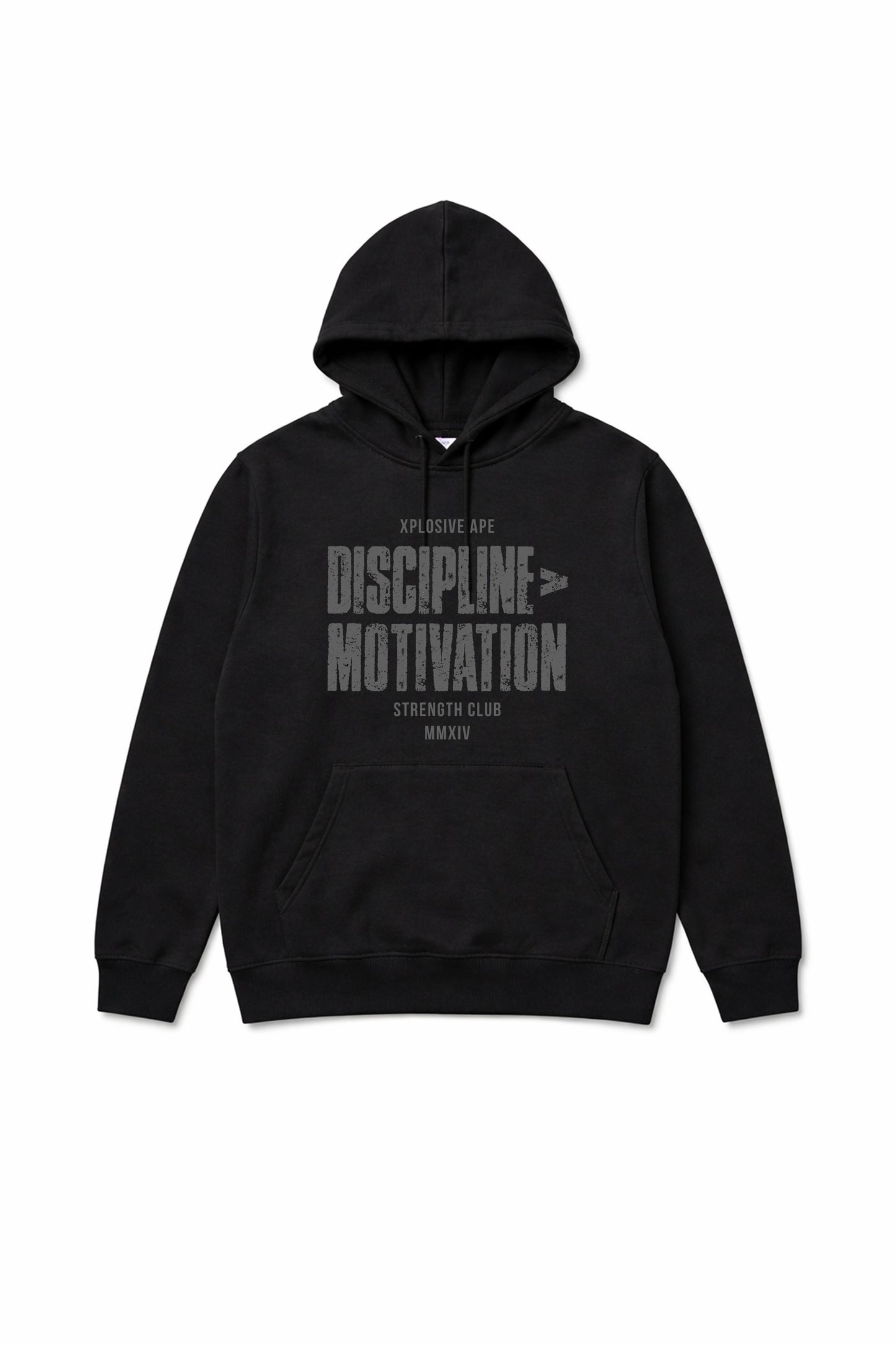 XAPE Discipline Motivation String Hoodie - Black