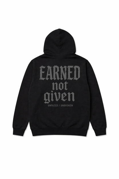 XAPE Earned Not Given String Hoodie - Black