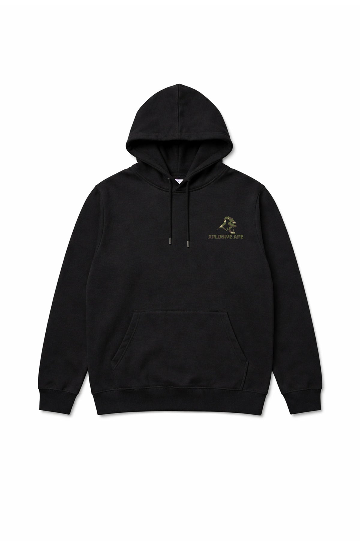 XAPE Essential Camo String Hoodie - Black