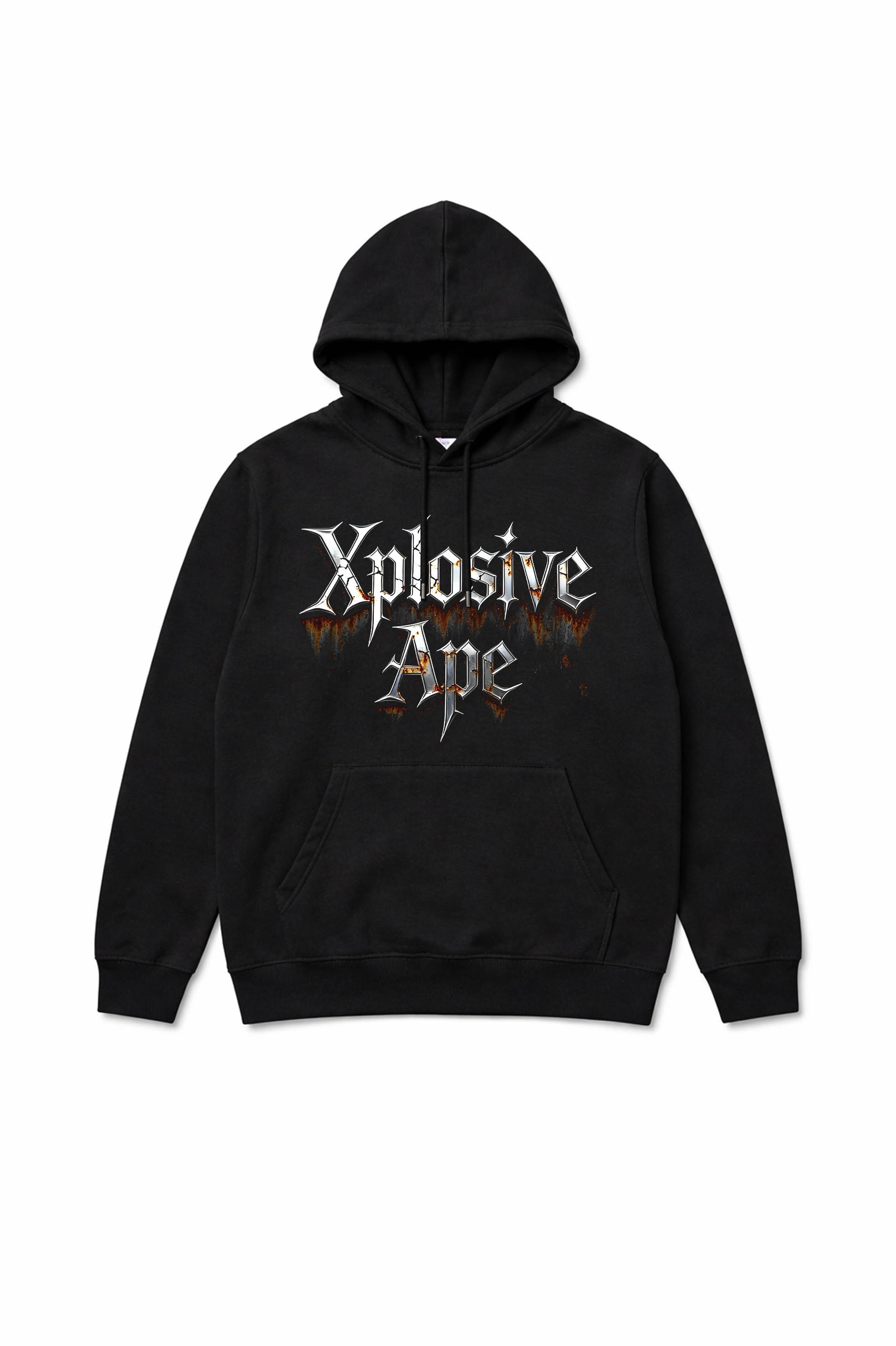 XAPE Forged in Fire String Hoodie - Black