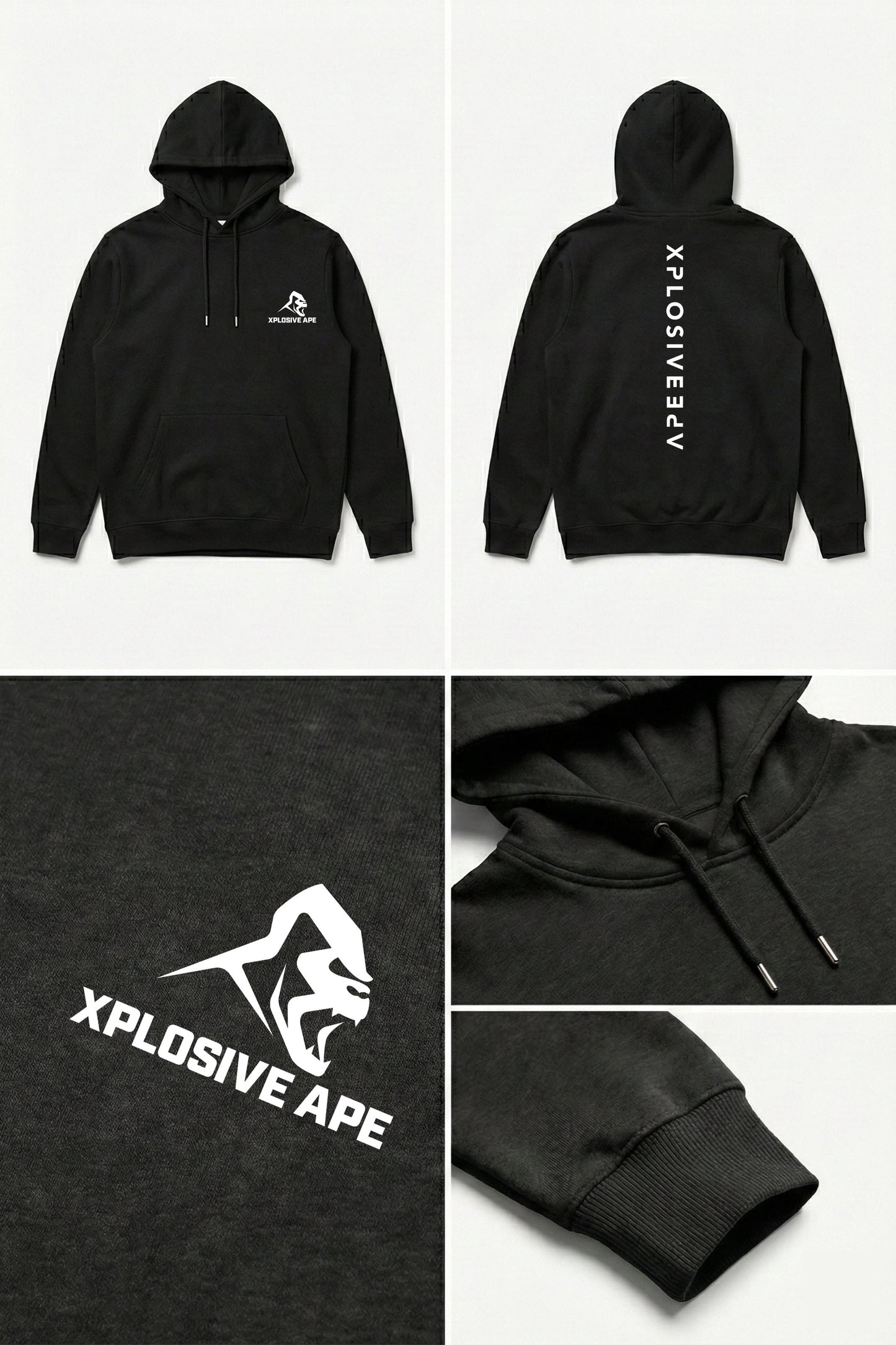 XAPE Futuristic V2 String Hoodie - Black