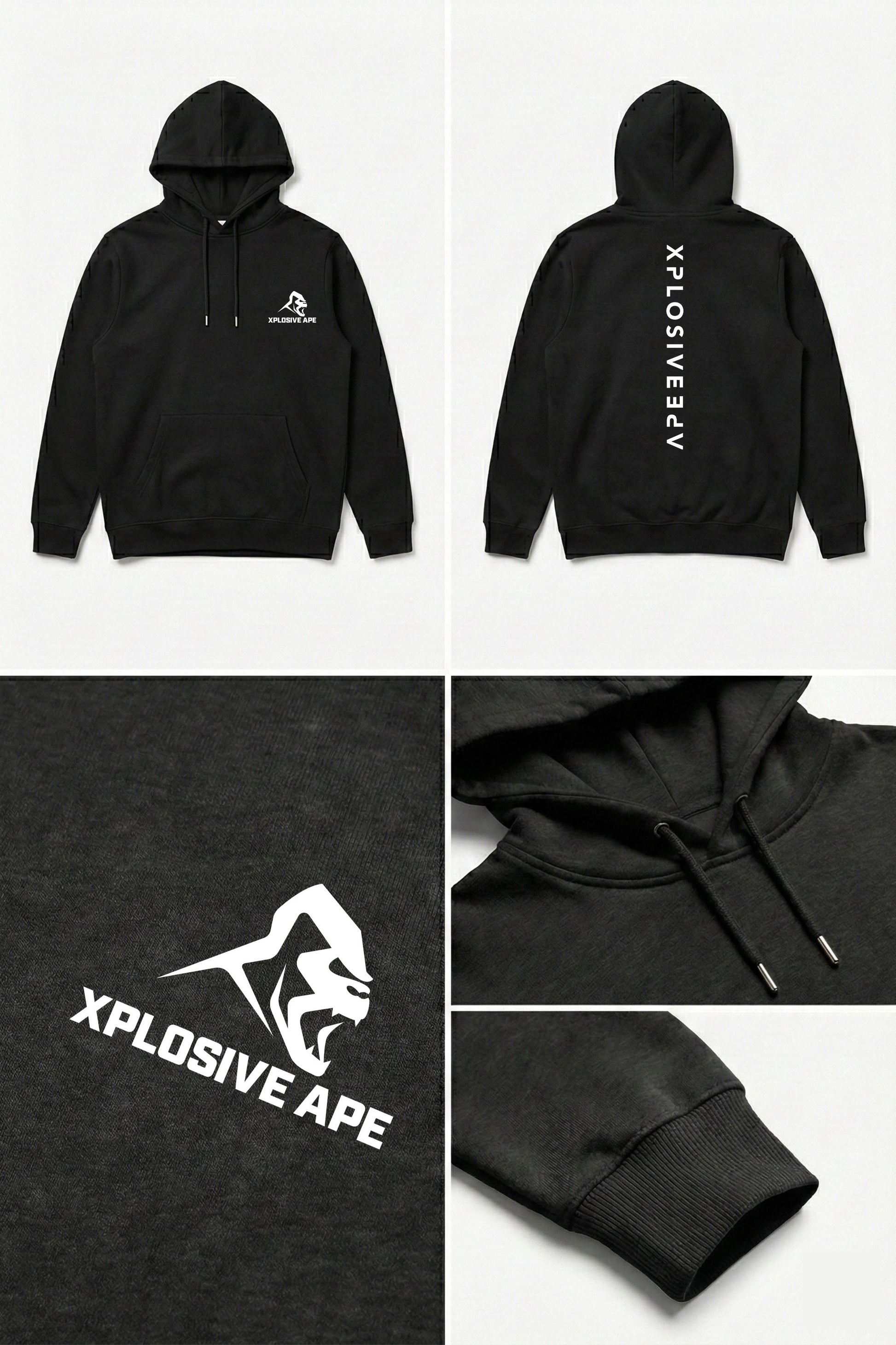 XAPE Futuristic V2 String Hoodie - Black
