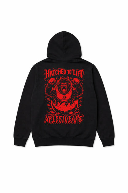 XAPE Hatched String Hoodie - Black