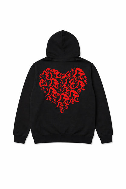 XAPE Hearts String Hoodie - Black