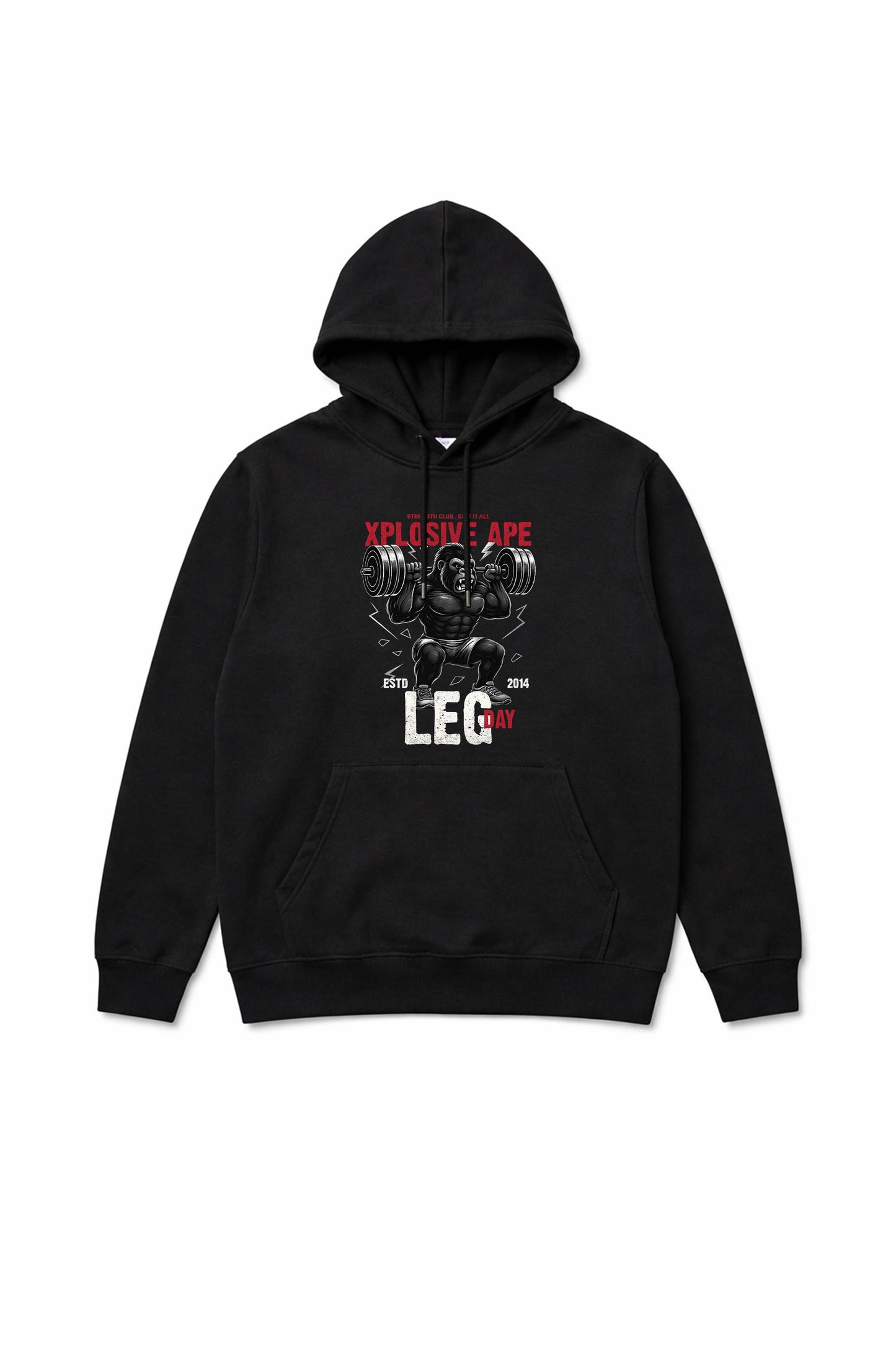 XAPE Leg Day V4 String Hoodie - Black