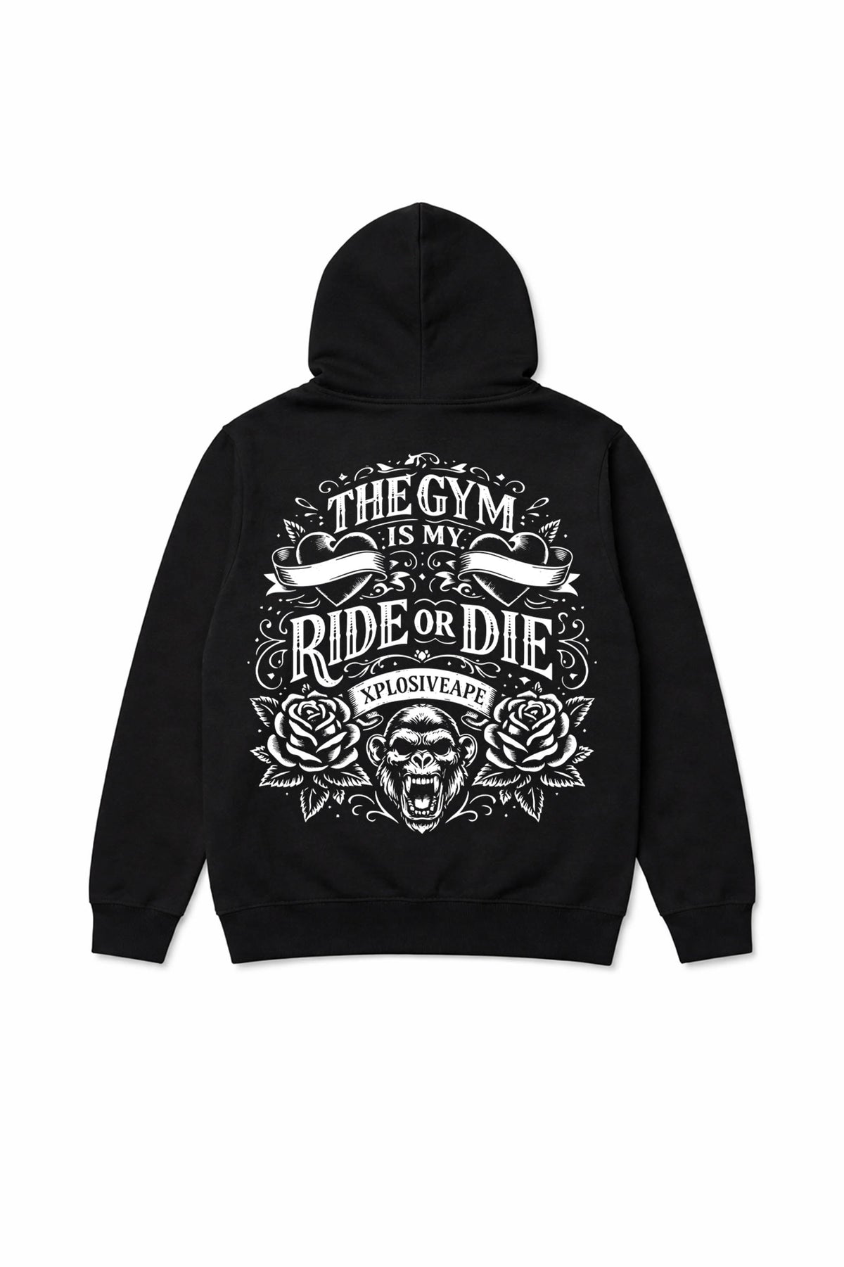 XAPE Ride or Die String Hoodie - Black