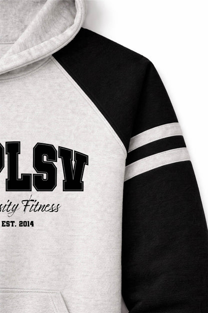 XAPE Varsity Fitness Raglan Hoodie - Oatmeal Heather/Black