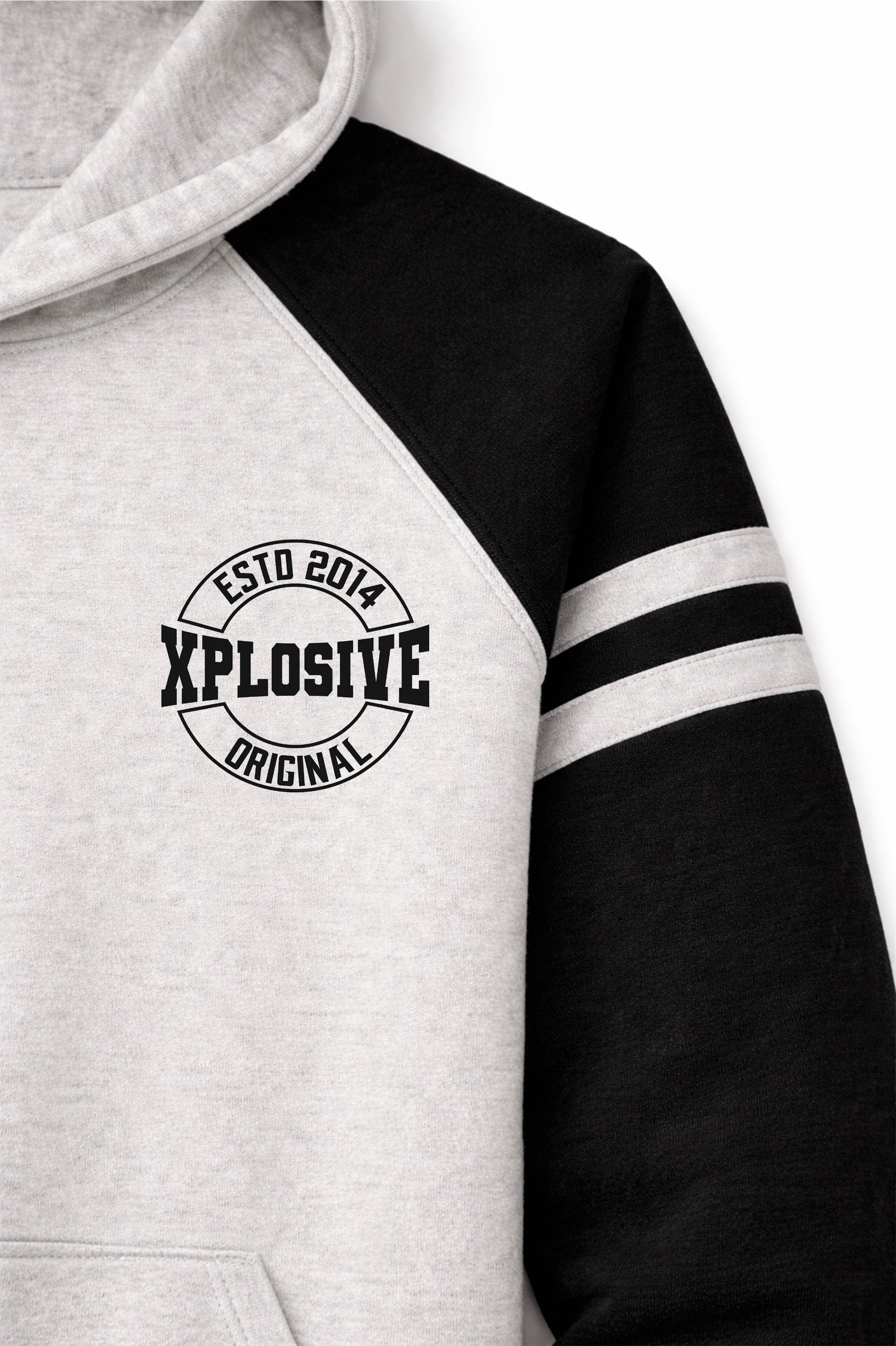 XAPE Varsity Prime Raglan Hoodie - Oatmeal Heather/Black