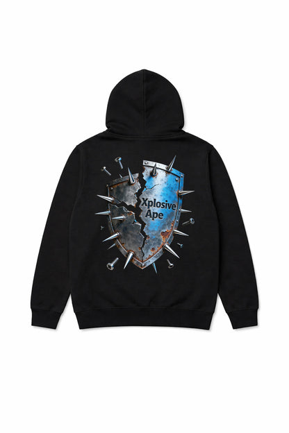 XAPE Warplate Shield String Hoodie - Black
