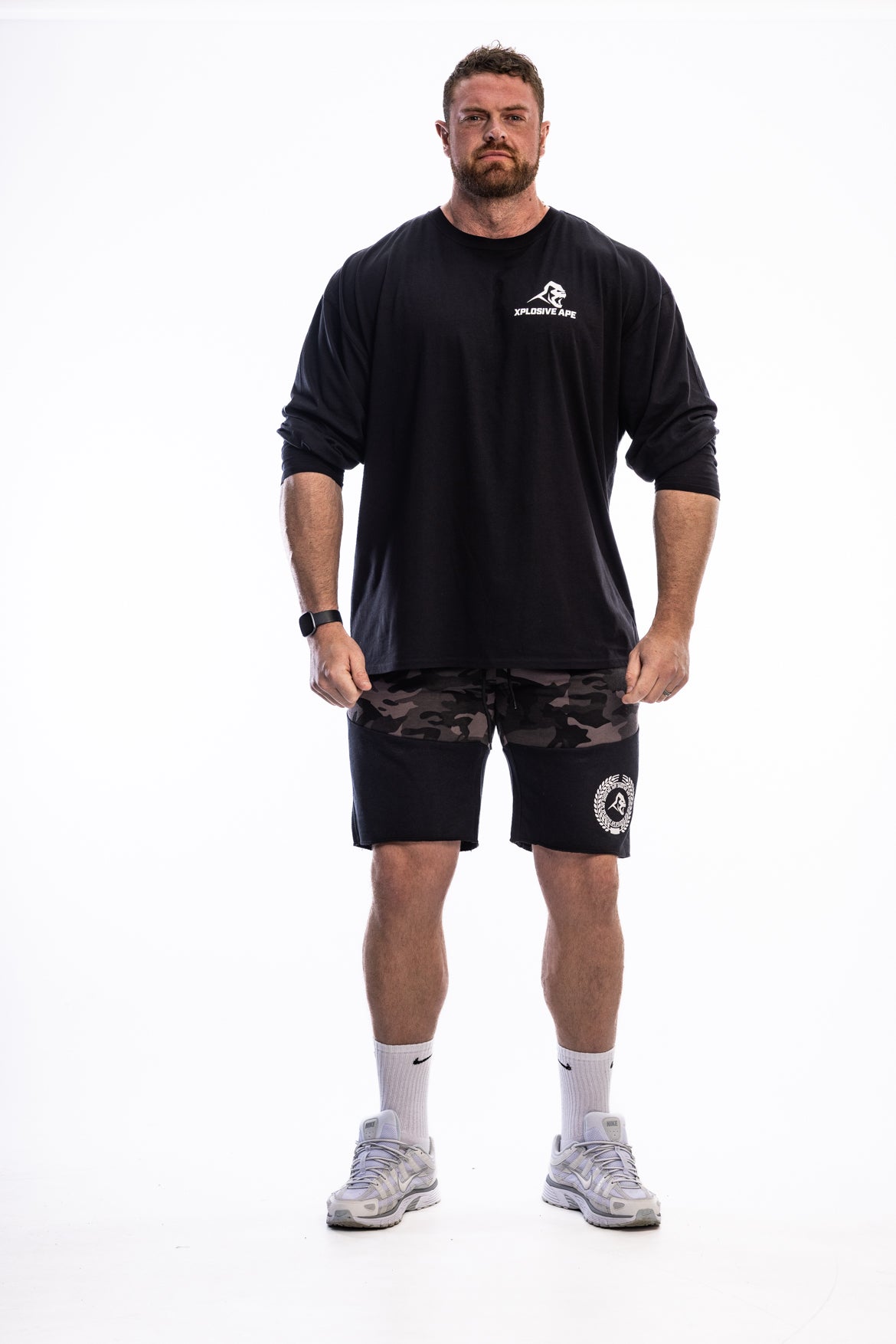 XAPE Century Camo Rag Shorts - Sports Grey