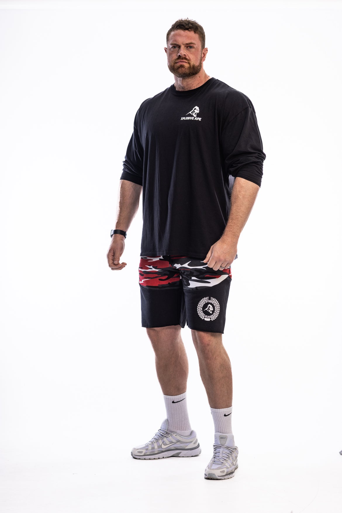 XAPE Century Camo Rag Shorts - Red