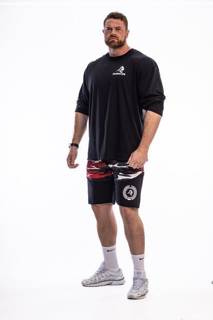 XAPE Century Camo Rag Shorts - Red