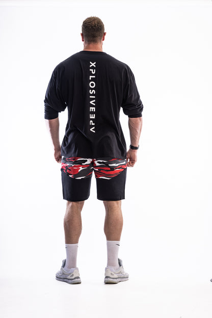 XAPE Century Camo Rag Shorts - Red