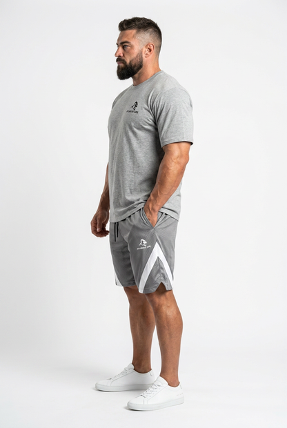 XAPE Essential Tee & Storm Shorts Combo - Sports Grey/Grey