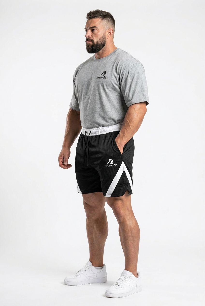 XAPE Essential Tee & Storm Shorts Combo - Sports Grey/Black