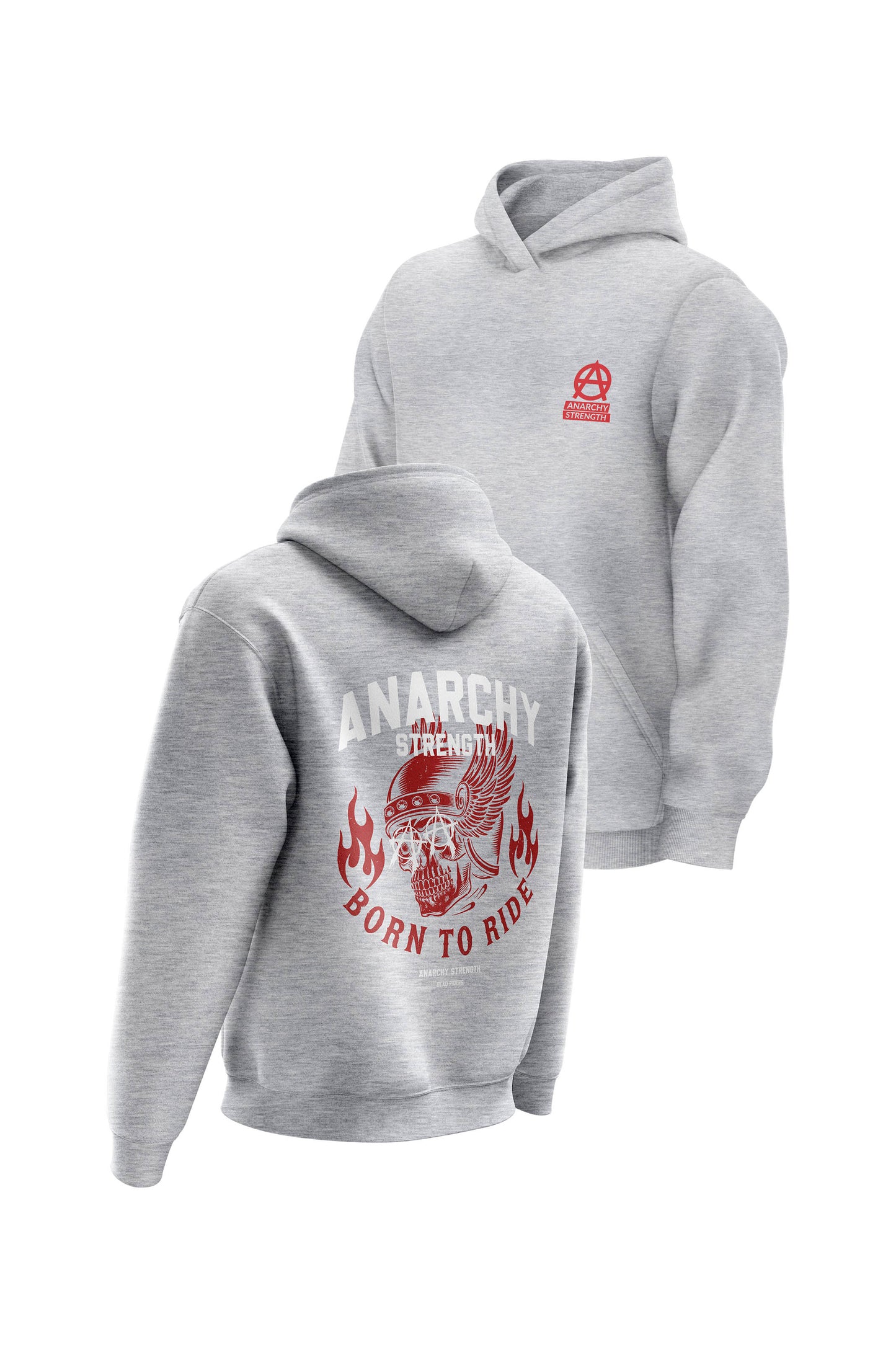 AS Born To Ride Hoodie - Heather Grey
