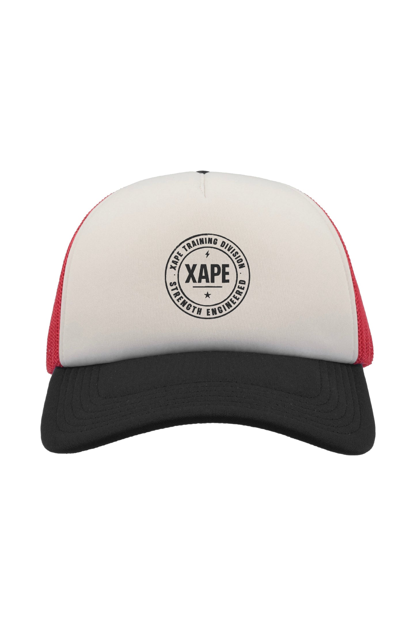 XAPE Classic Badge Logo Trucker Cap - White/Red/Black