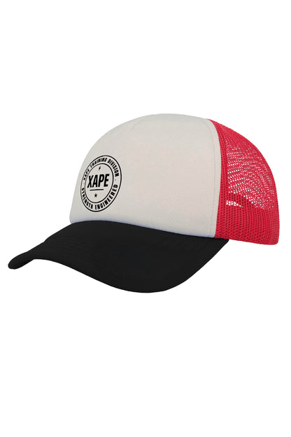 XAPE Classic Badge Logo Trucker Cap - White/Red/Black