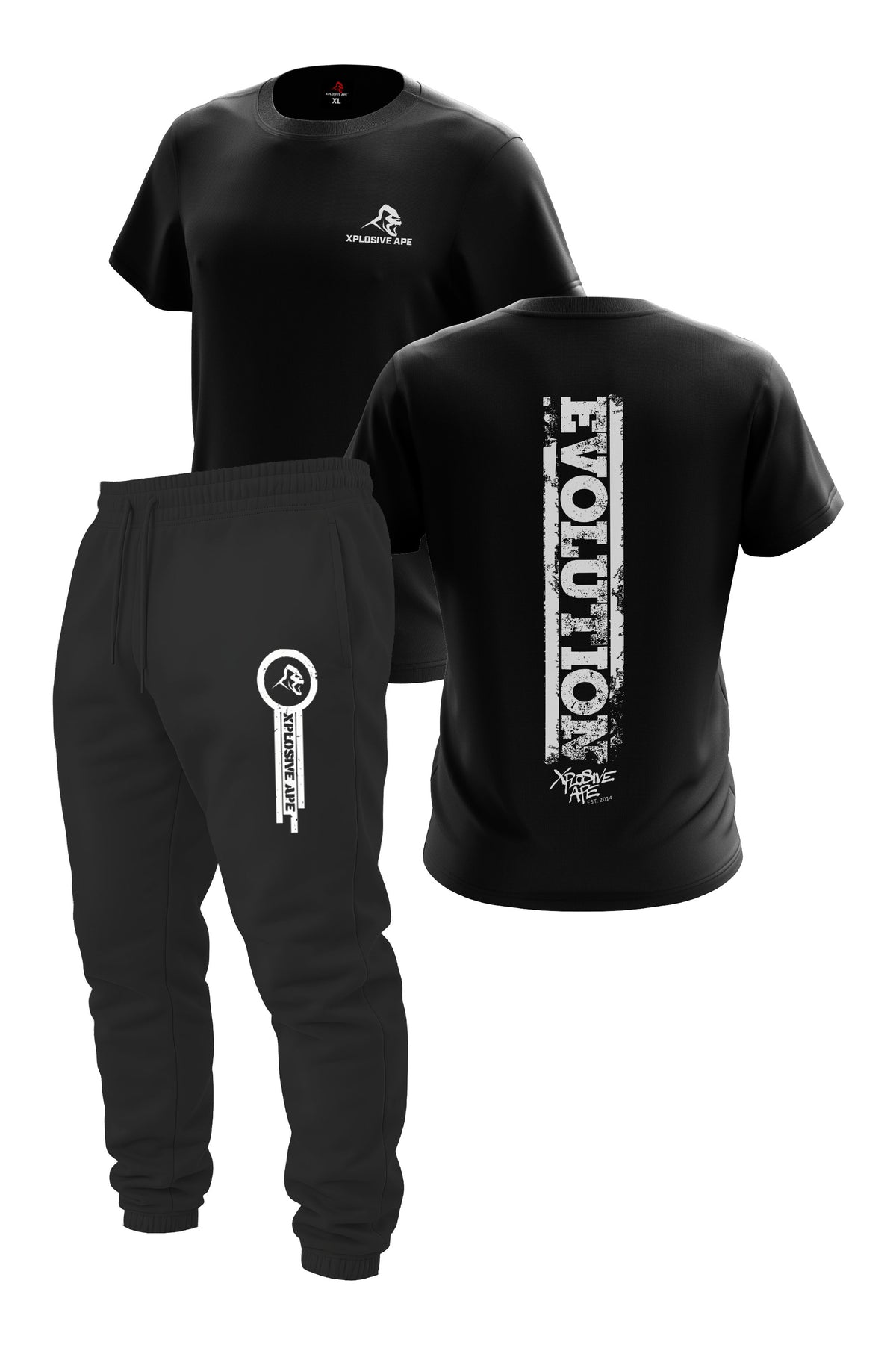 XAPE Evolution V2 Tee & Panelled V4 Joggers - Black