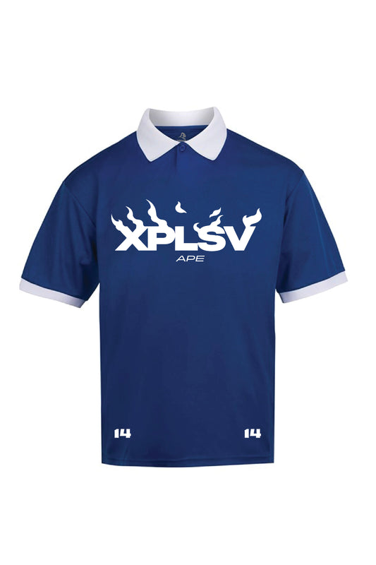 XAPE Flame Thrower Sports Jersey - Dark Royal/White
