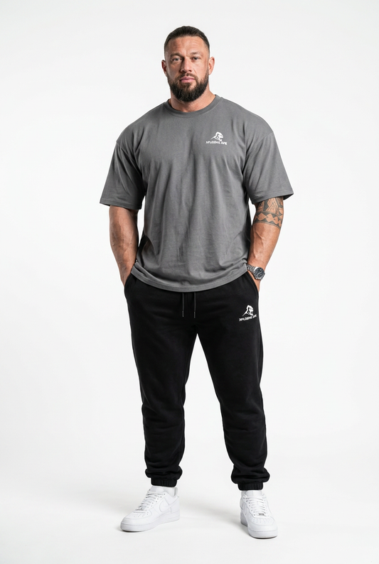 XAPE Garage Strength V3 Oversized Tee - Charcoal