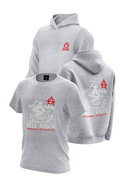 AS Hell Rider Hoodie & Tee Combo - Sports Grey