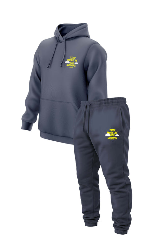 Little Apes Tiny Muscles Big Dreams Tracksuit - Dusty Blue