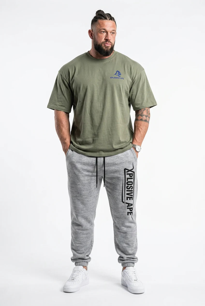 XAPE Futuristic Tee & Strike Joggers Combo - Sage/Sports Grey