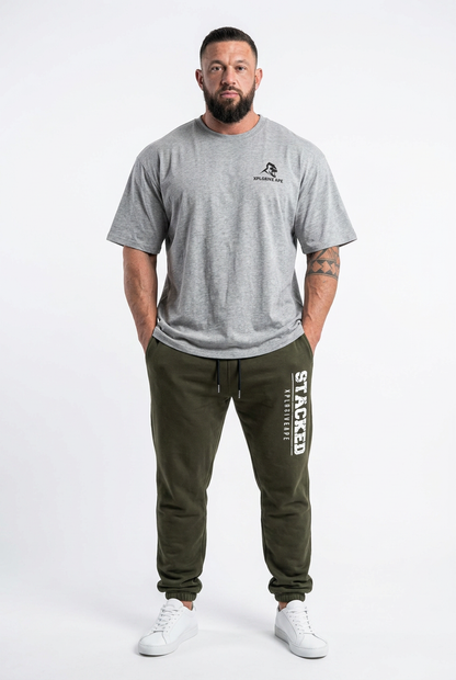 XAPE Evolution Tee & Stacked Joggers Combo - Sports Grey/Khaki