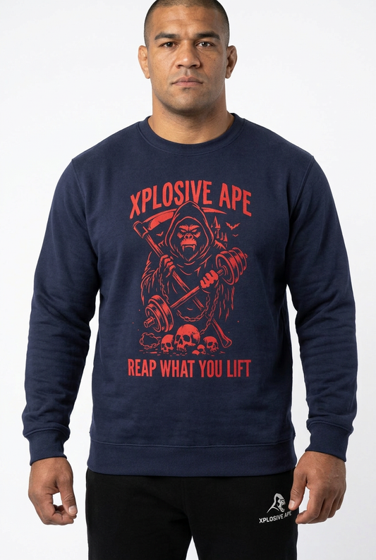 XAPE Grim Reaper Ape Sweatshirt - Navy