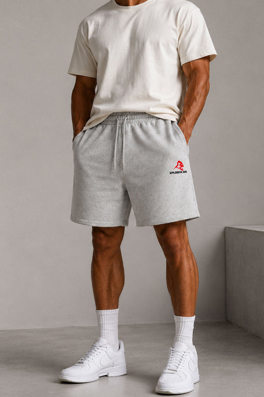 XAPE Original Logo Oversized Shorts - Ash Grey