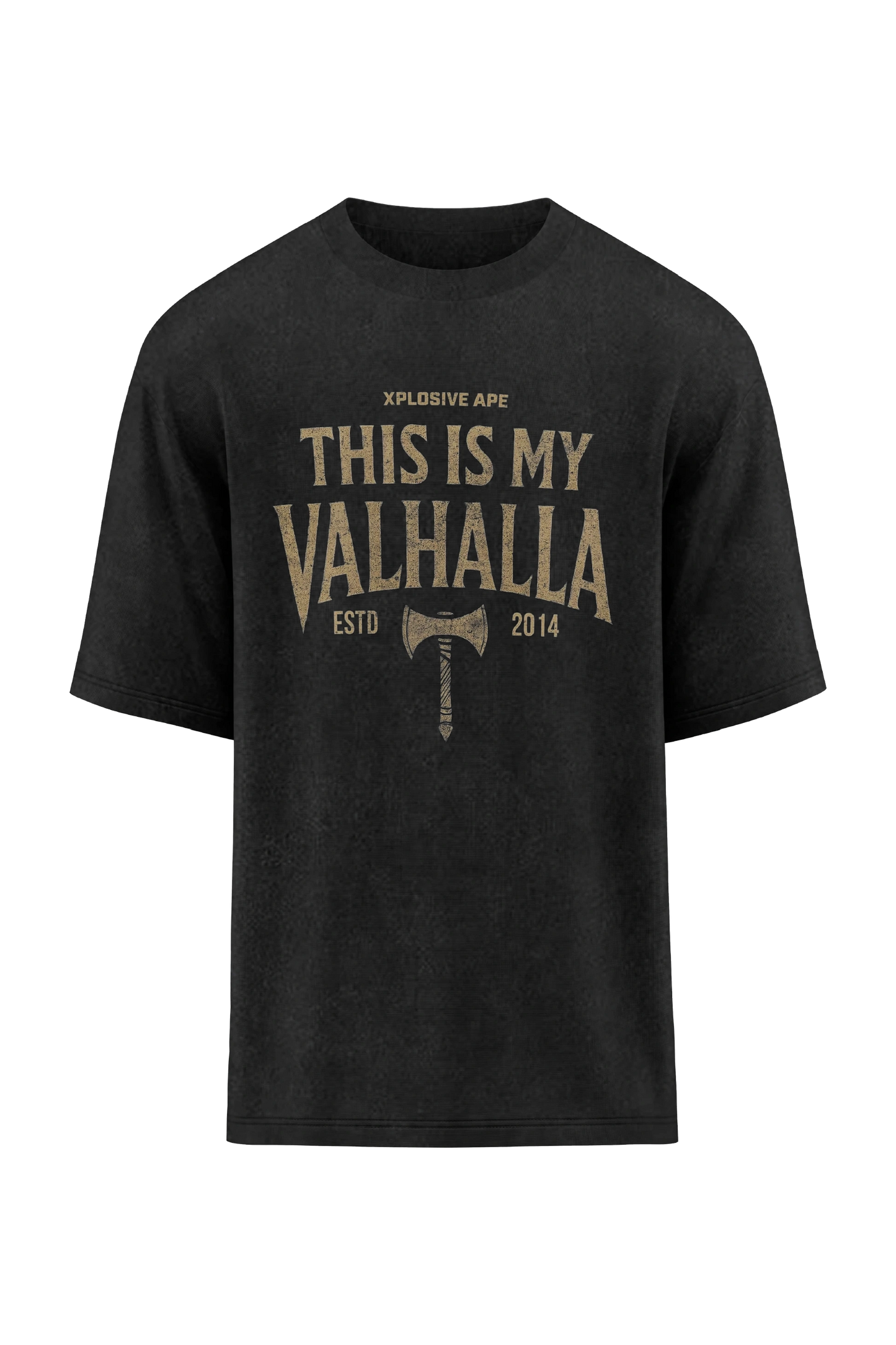 XAPE My Valhalla Oversized Tee - Acid Wash Black